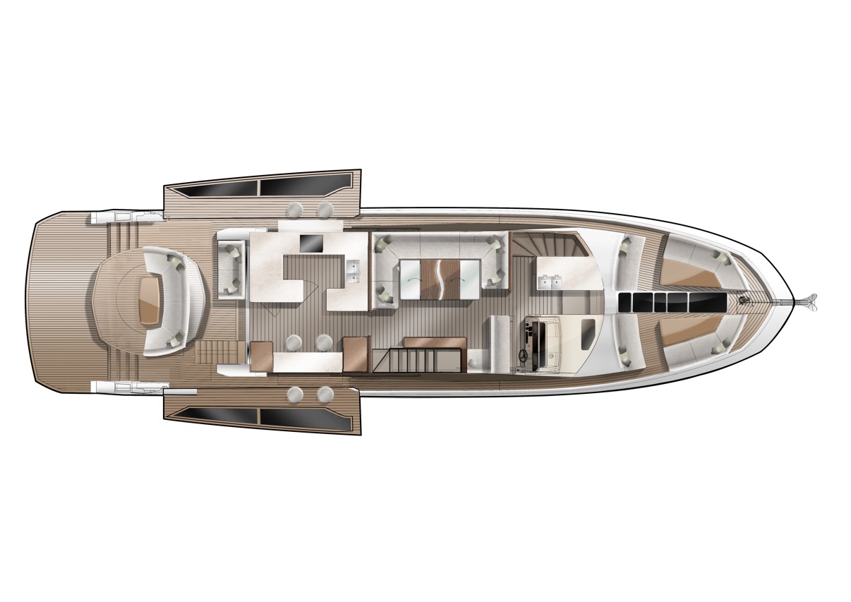Galeon 650 Skydeck layout 2