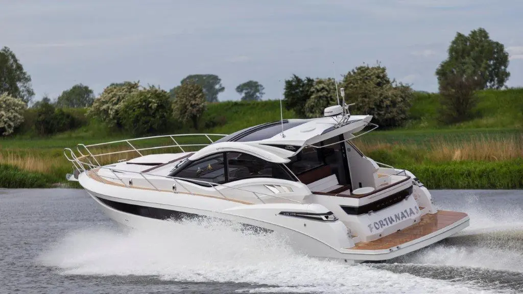 White luxury boat named 