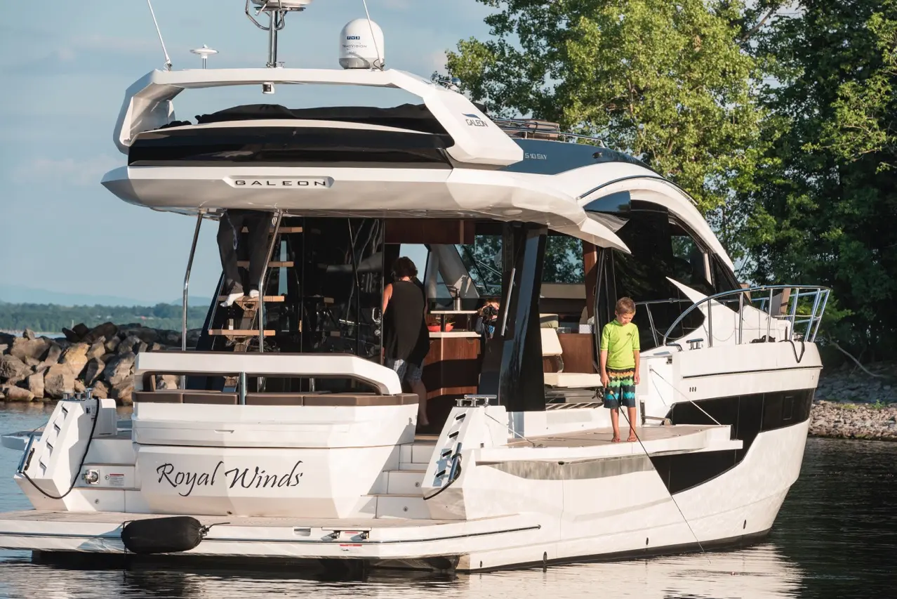 A modern yacht named 