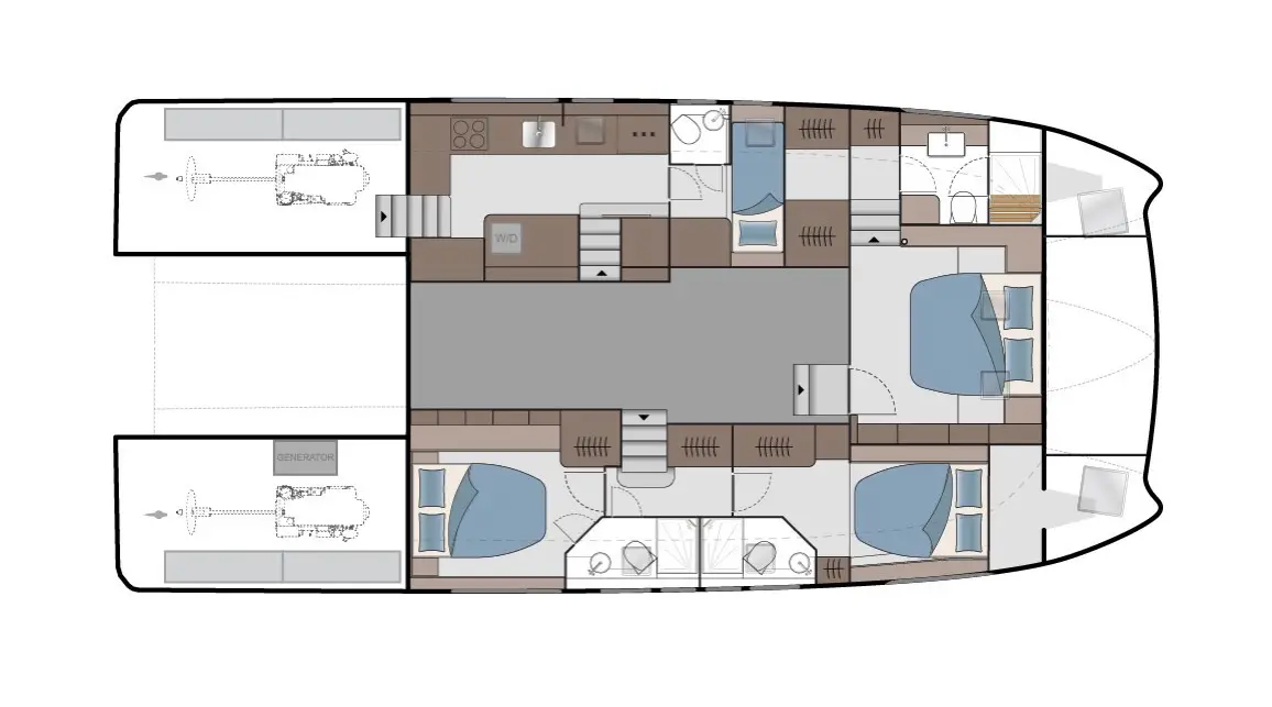 Aquila 54 Yacht layout 5
