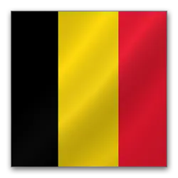 The flag of Belgium, featuring vertical stripes of black, yellow, and red.