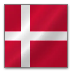 Danish flag featuring a red field with a white cross, symbolizing Denmark's national identity and heritage.