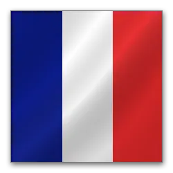 French flag with vertical stripes of blue, white, and red, surrounded by a black border.