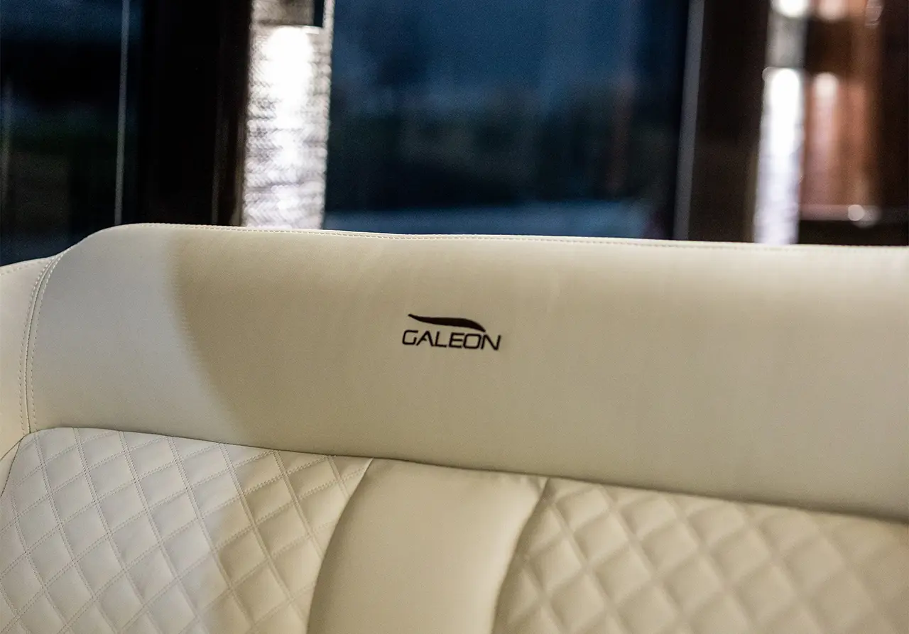 Stylish white seat headrest with a quilted design, featuring the 