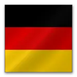German flag featuring horizontal stripes of black, red, and gold.