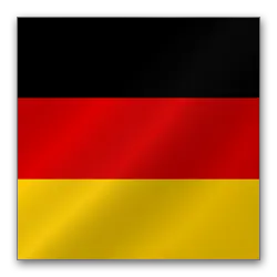The German flag featuring black, red, and gold horizontal stripes, symbolizing national pride and unity.