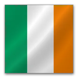 Irish flag featuring vertical green, white, and orange stripes, symbolizing Irish nationality and unity.