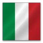 Italy's national flag featuring vertical green, white, and red stripes, surrounded by a black border.
