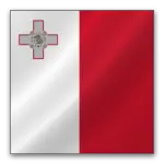 Flag of Malta featuring a vertical bicolor of white and red, with the George Cross on the left.