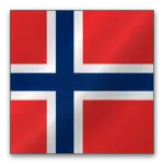 Flag of Norway featuring a red background, a blue cross outlined in white, symbolizing Norwegian heritage and identity.