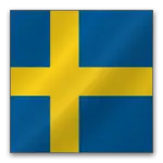 Sweden flag featuring blue background with a yellow Scandinavian cross, symbolizing the country's national identity.