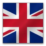 British flag with red, white, and blue colors in a square format, symbolizing the United Kingdom's identity.