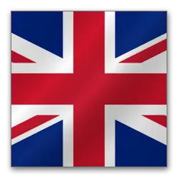United Kingdom flag with red and white cross on a blue background, symbolizing British identity and culture.
