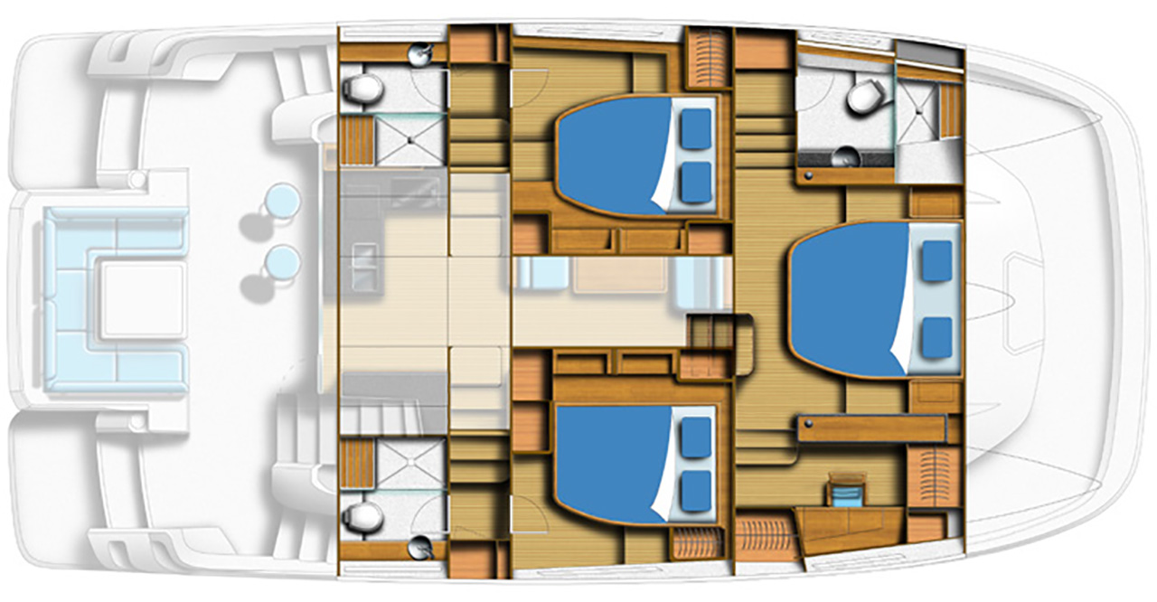 Aquila 44 Yacht layout 1