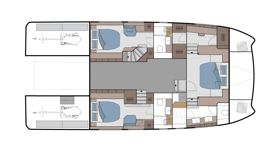 Aquila 54 Yacht layout 2