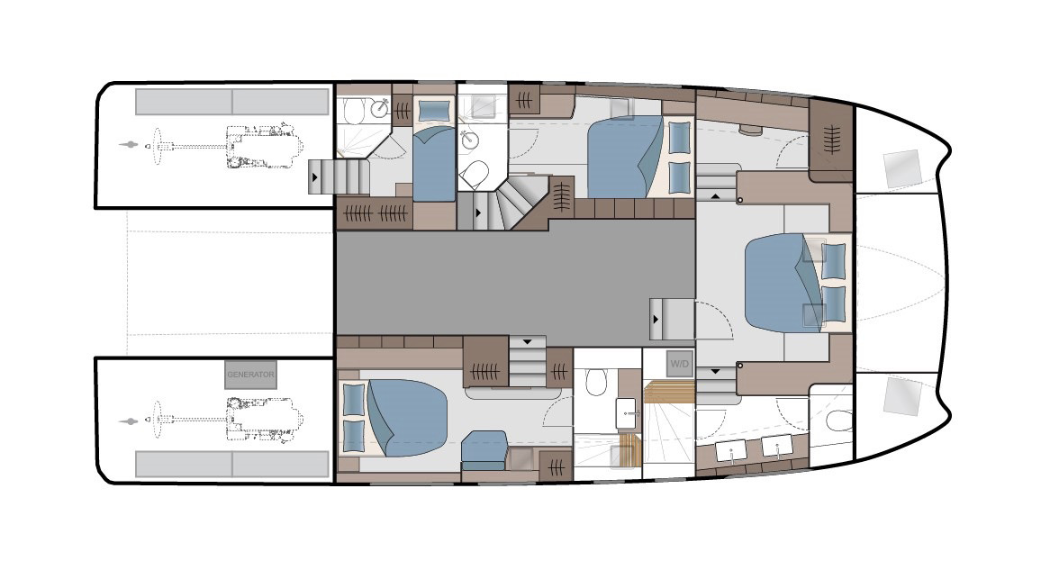 Aquila 54 Yacht layout 3