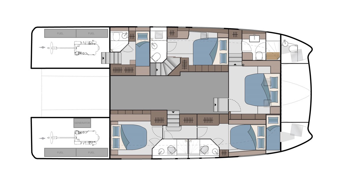 Aquila 54 Yacht layout 4
